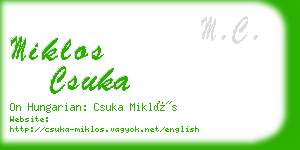 miklos csuka business card